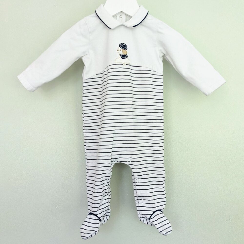 Mayoral | Nautical Cotton One-Piece Footie | 2-4M or 65cm
